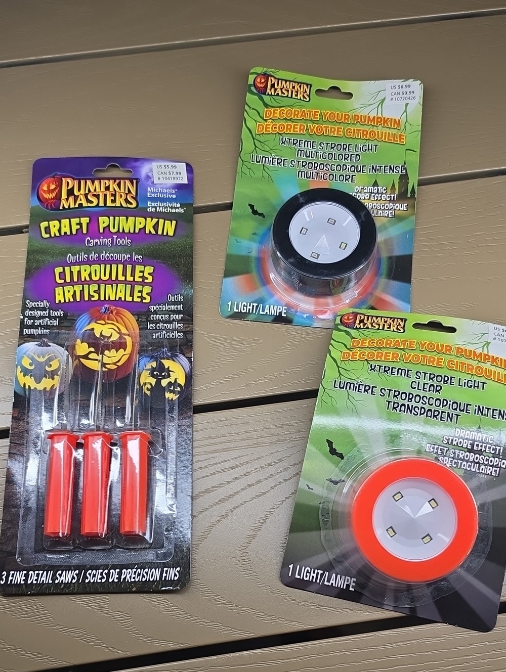 Orange & Clear Craft Pumpkin Lights and Carving Tool Set